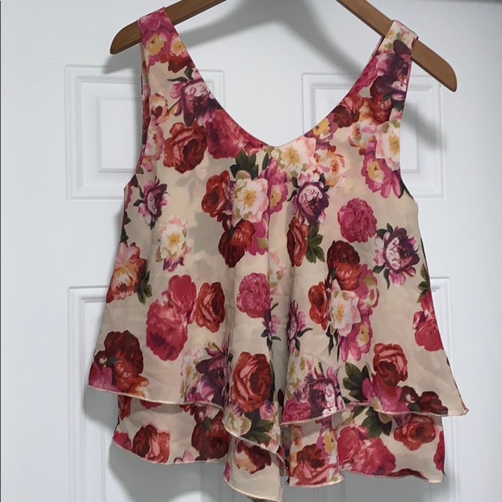 Sleeveless Floral Blouse